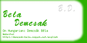 bela demcsak business card